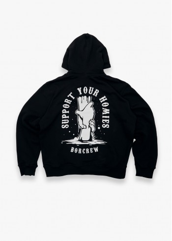 BLUZA Z KAPTUREM BOR SUPPORT CZARNA BORCREW